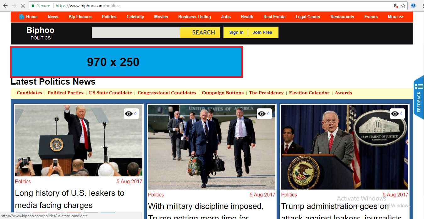 Politics Page Header Left Banner